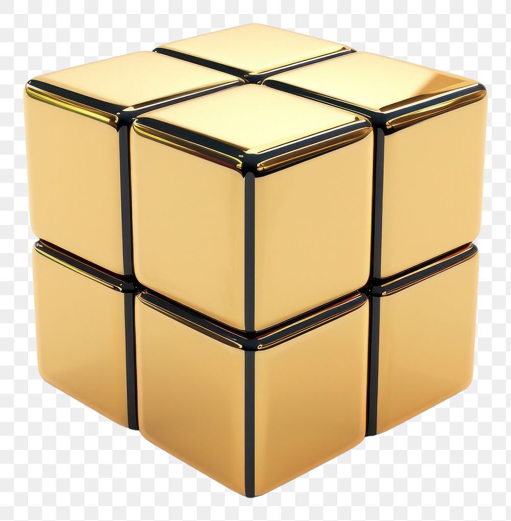 PNG Rubix cube gold toy 