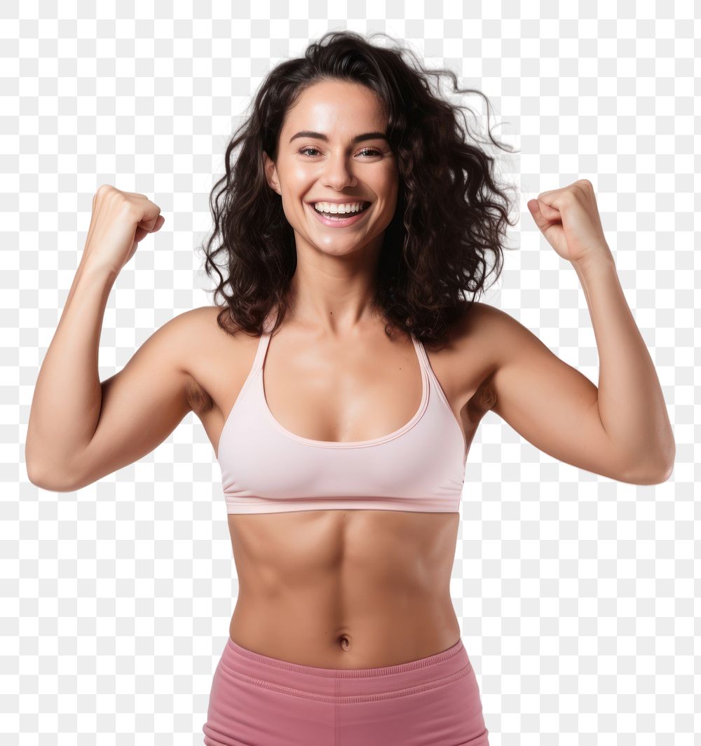 PNG  Woman in good mood smile adult gym. AI generated Image by rawpixel.