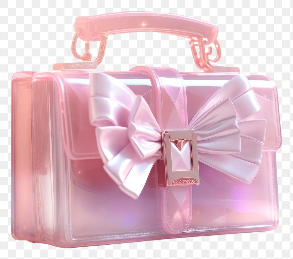 PNG  Bag handbag pink illuminated. AI generated Image by rawpixel.