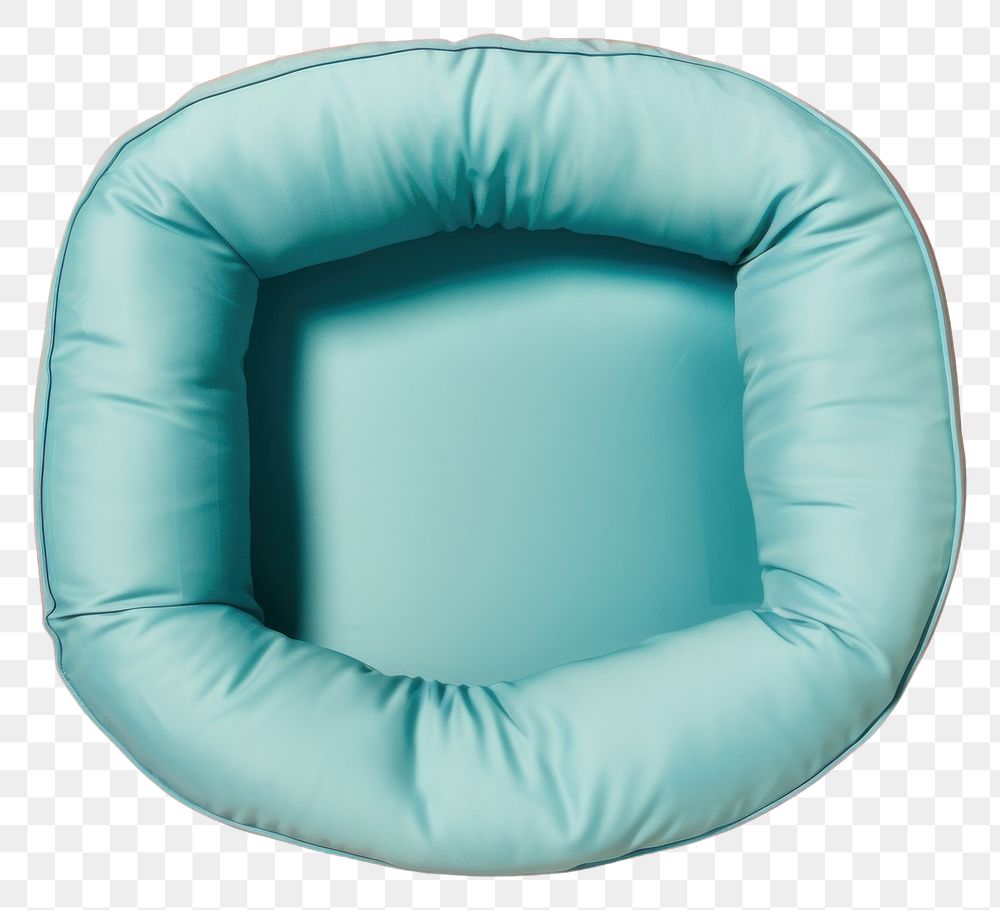 PNG  Pet bed inflatable relaxation turquoise. AI generated Image by rawpixel.