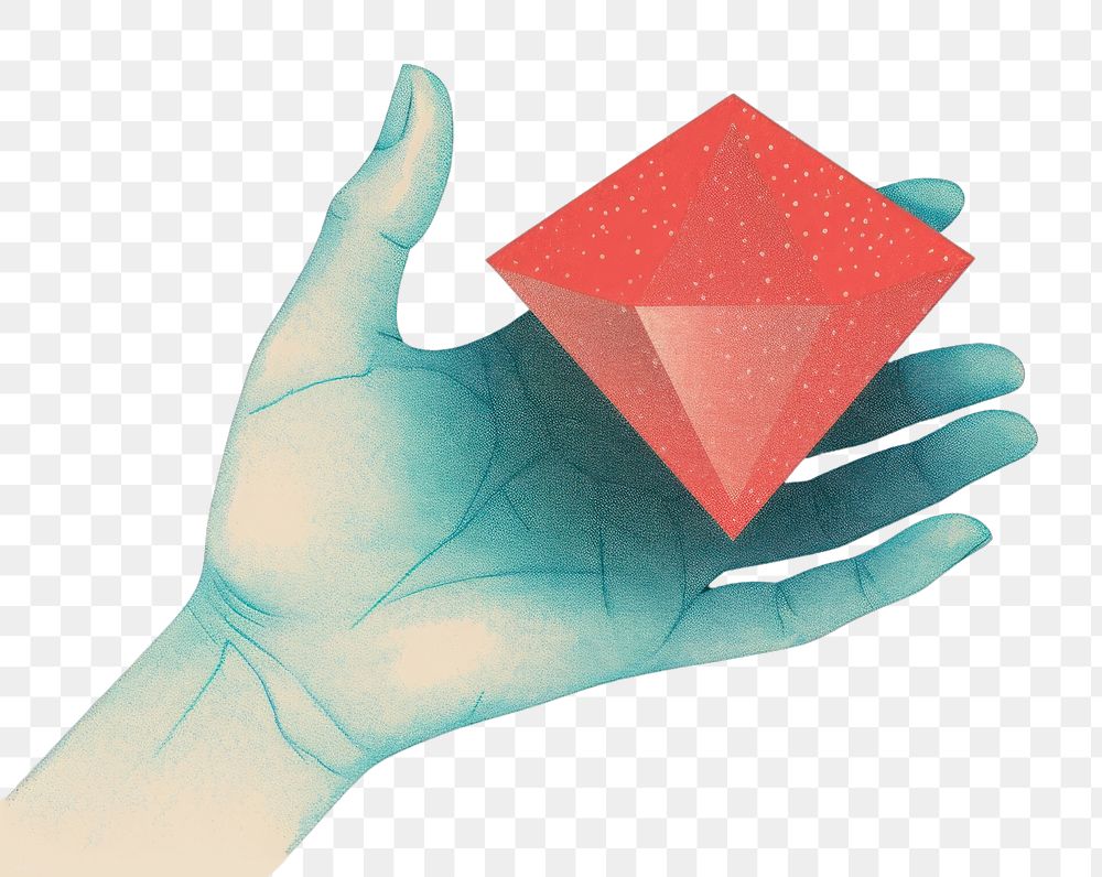 PNG  Diamond holding paper shape.