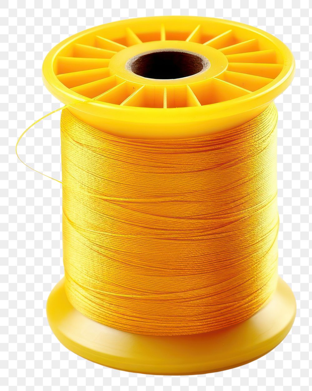 PNG  Spool of thread yellow white background equipment. AI generated Image by rawpixel.