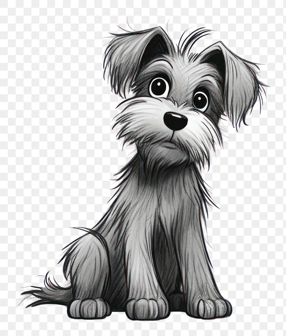 PNG Vintage cartoon style drawing dog mammal.