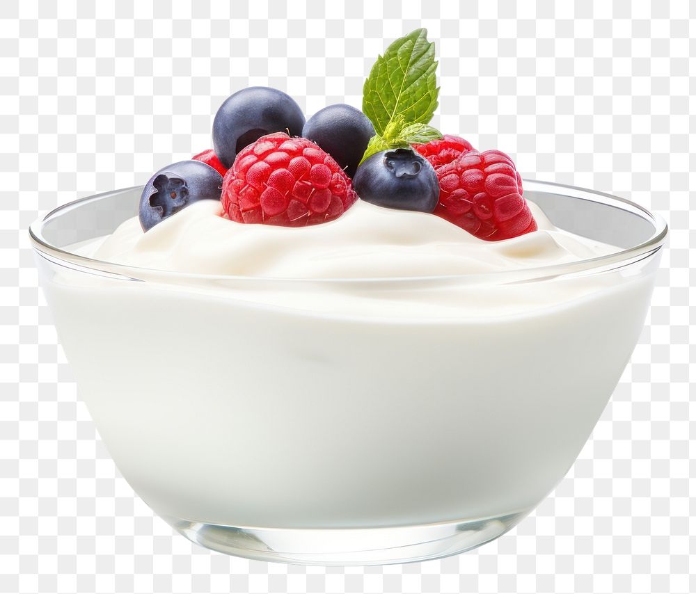 PNG  Fresh yogurt dessert berry fruit. AI generated Image by rawpixel.