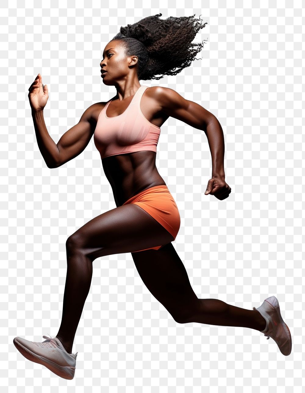 PNG Black female athlete is running recreation dancing adult.