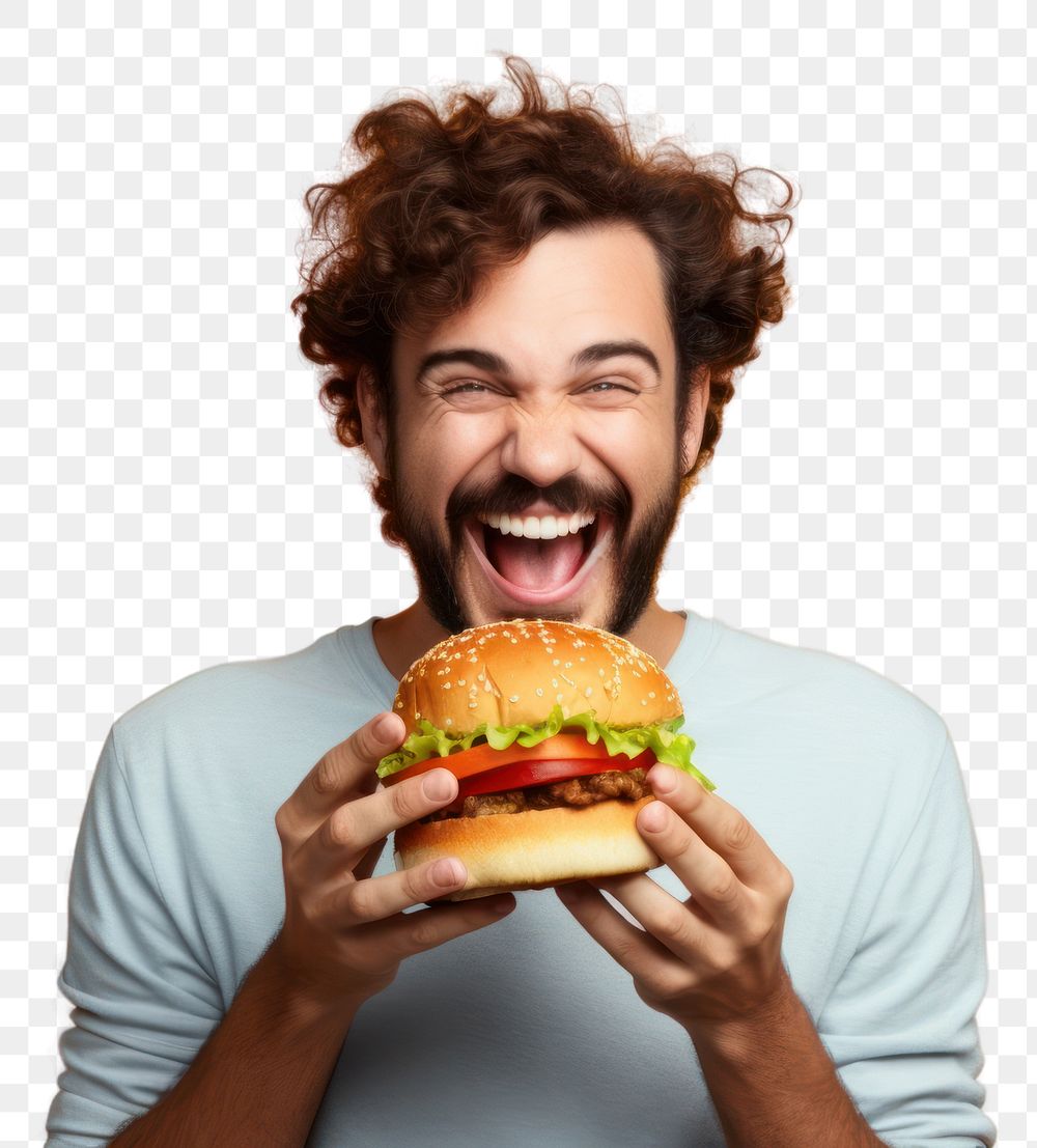 PNG  Burger eating burger adult