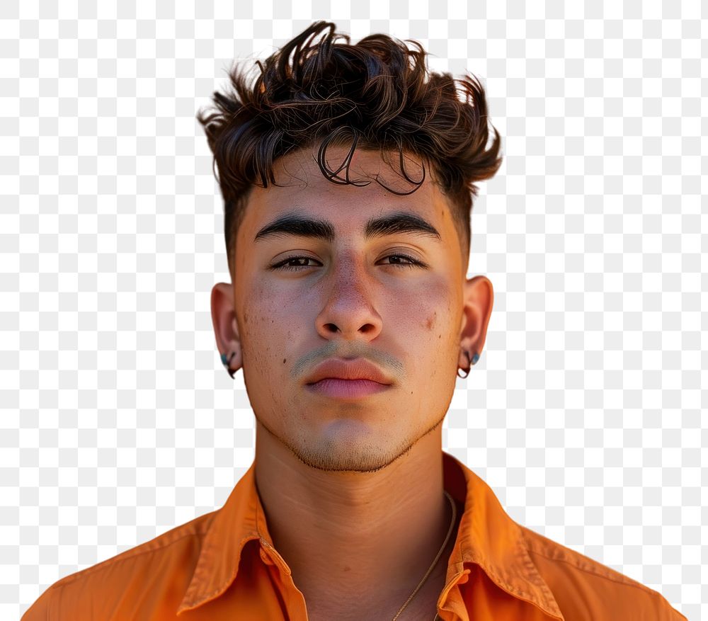 PNG Hispanic young man adult individuality hairstyle.