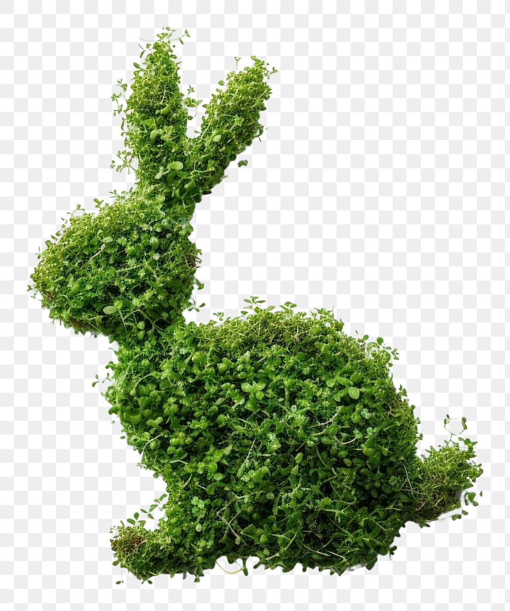 PNG Rabbit shape made from Plant plant nature green.