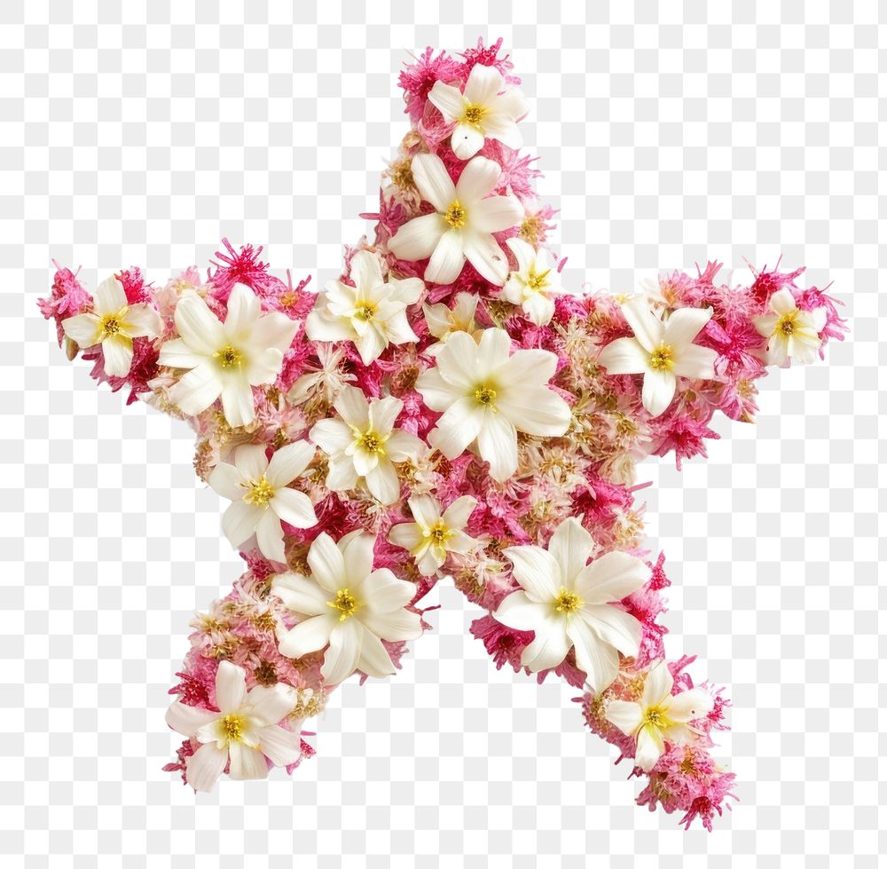 PNG Star shape made from little flower blossom nature petal.
