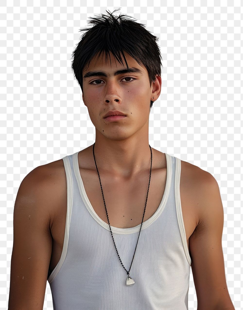 PNG Latinx young man necklace jewelry fashion.