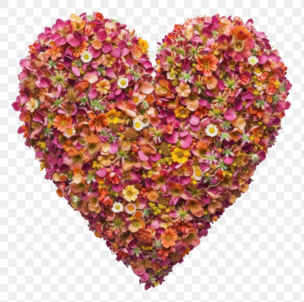 PNG Flat flower human heart shape creativity freshness abundance.