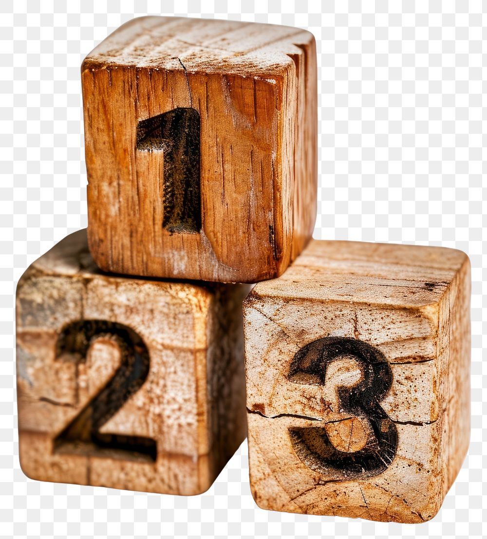 PNG Number wood block dice. AI generated Image by rawpixel.