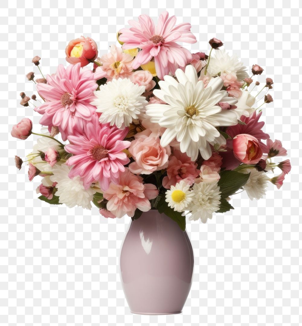 PNG Flower bouquet in Nuclear bomb vase blossom plant white background.