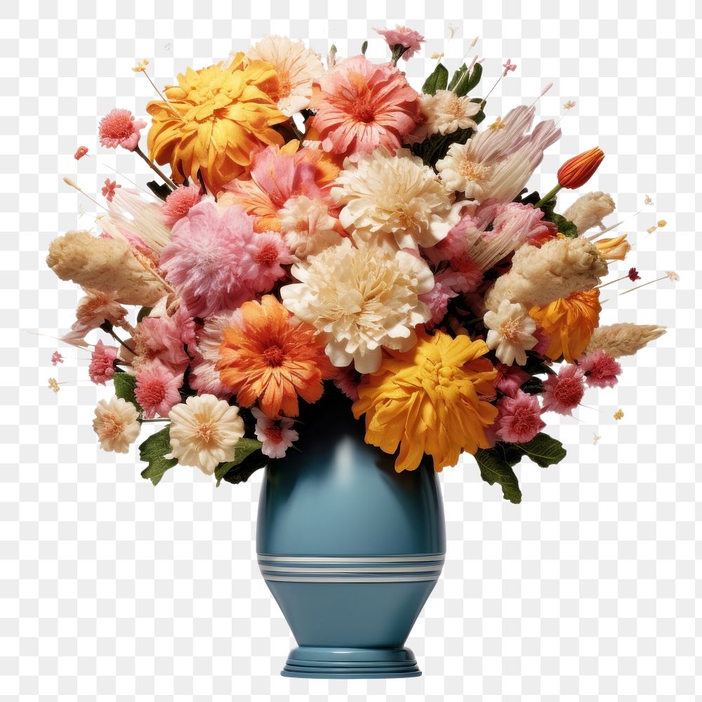 PNG Flower bouquet in vase Nuclear bomb shape plant white background inflorescence.