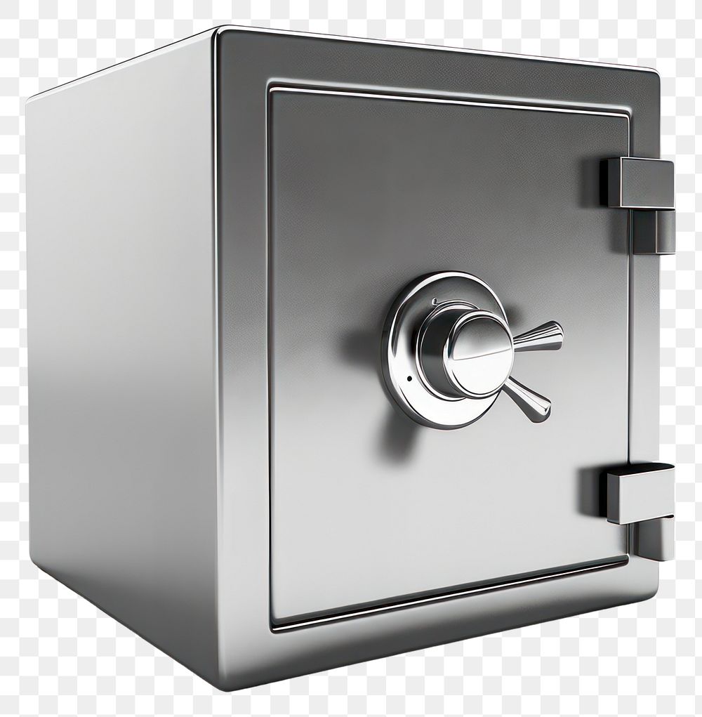 PNG Metal safe box white background technology protection. AI generated Image by rawpixel.