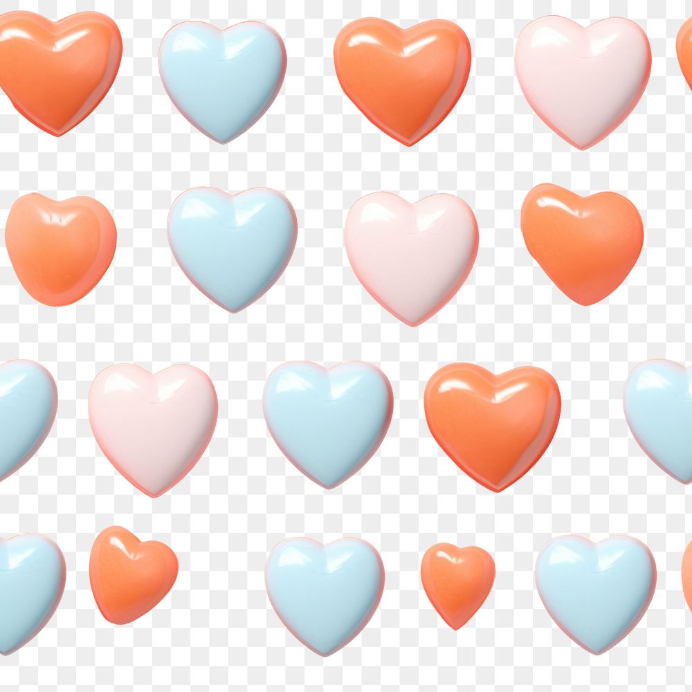 PNG Heart-shaped soap confectionery backgrounds pattern.
