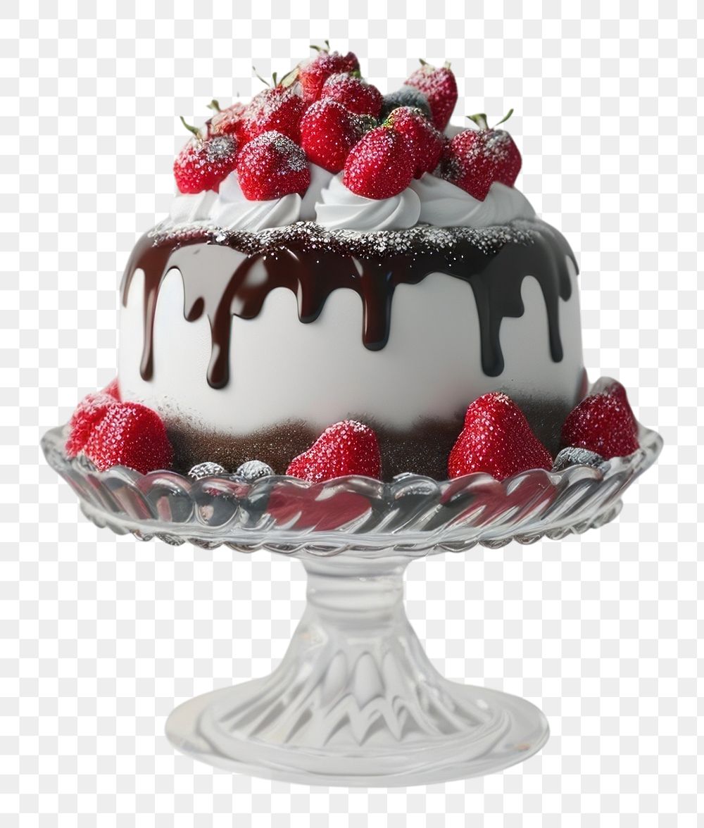 PNG  Cake strawberry dessert sundae