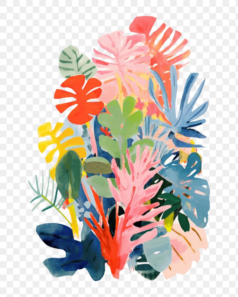 PNG Plant painting pattern art.