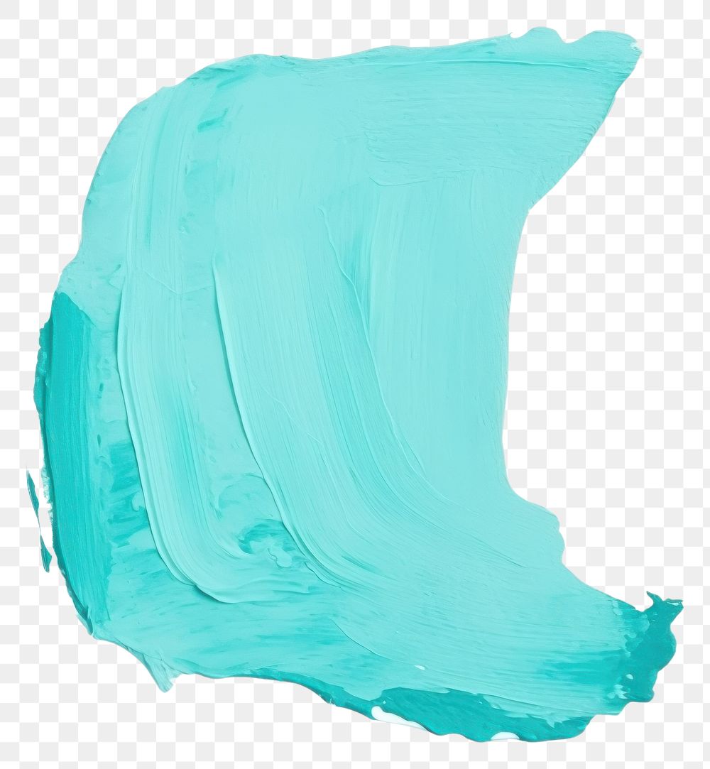 PNG Turquoise abstract shape paint white background splattered.