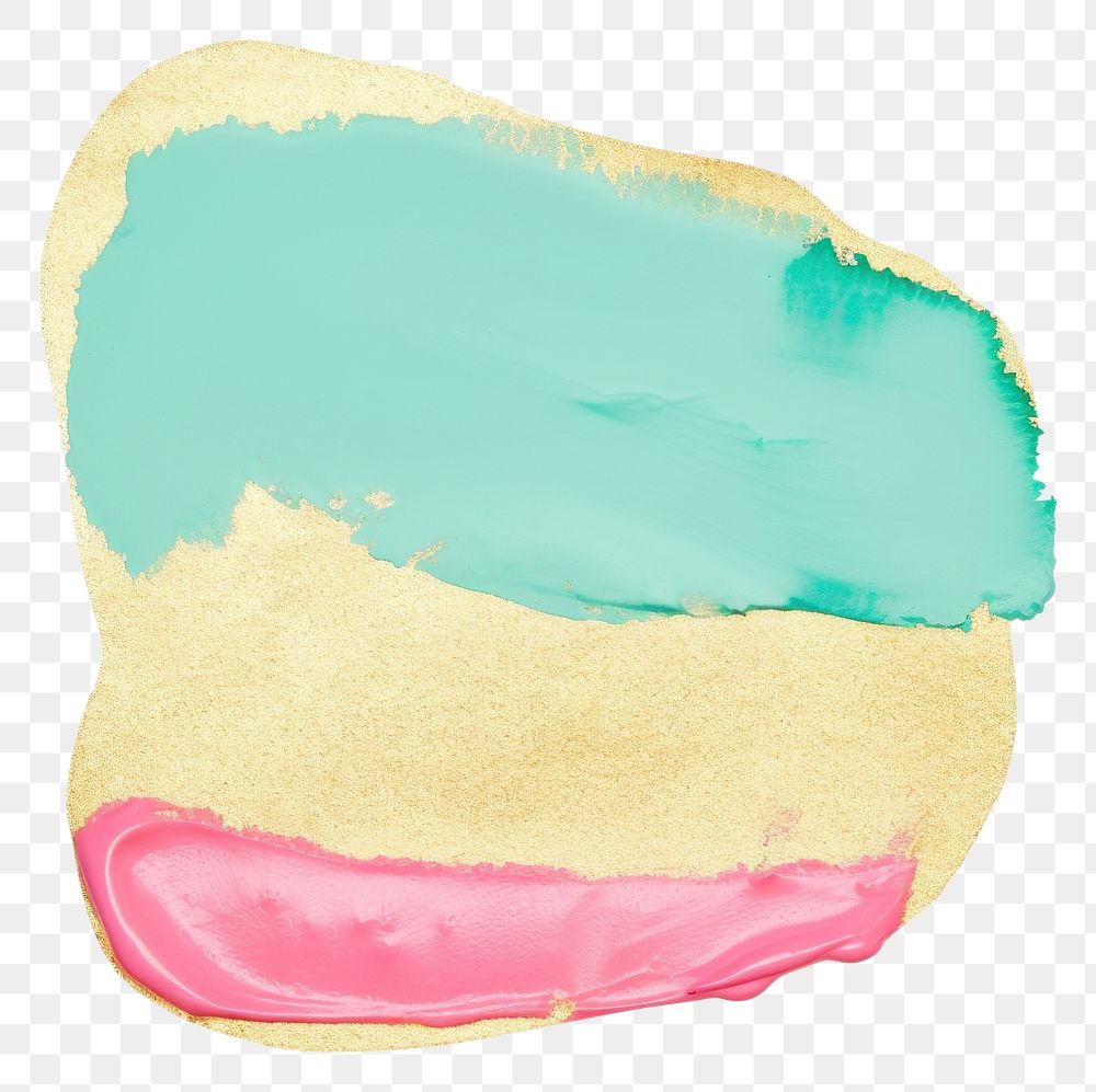 PNG Teal mix pink abstract shape painting stain white background.