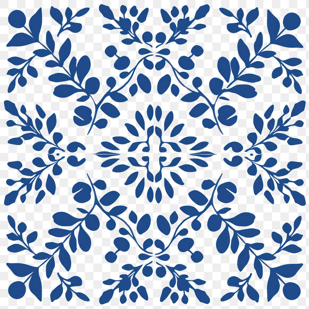 PNG Tile pattern of tea leaf backgrounds blue art.