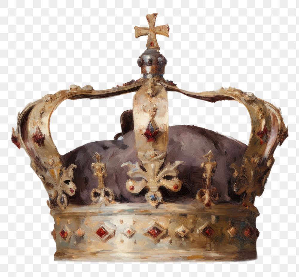 PNG Crown representation sculpture accessory.