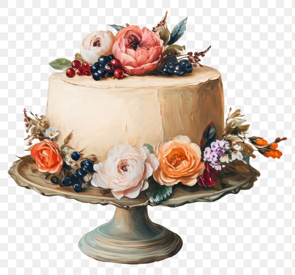 PNG Dessert flower plant cake.