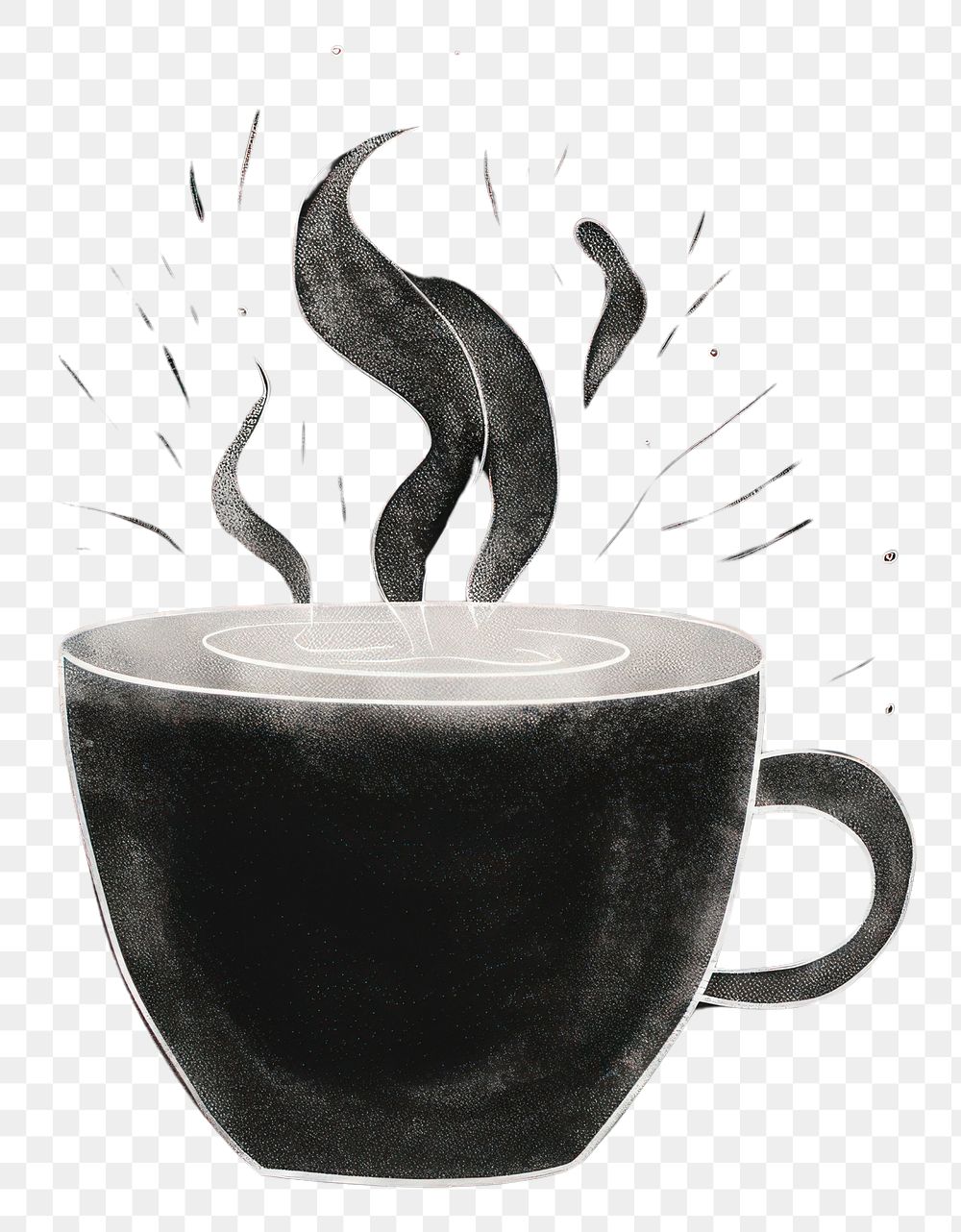 PNG  Coffee cup drink mug black background.
