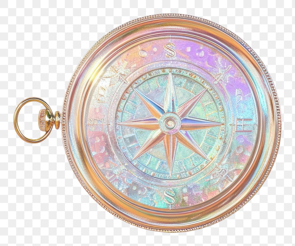 PNG Compass holography jewelry locket backgrounds