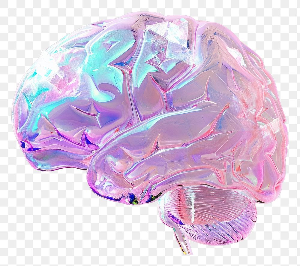 PNG Brain anatomy holography crystal art accessories.