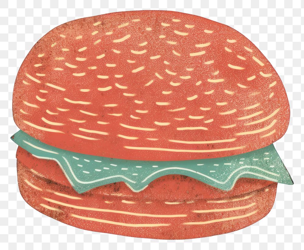 PNG  Chalk style burger food hamburger freshness.