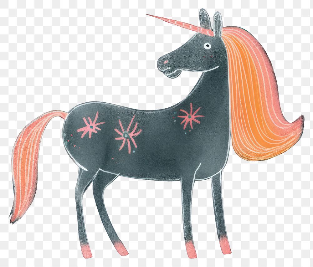 PNG  Chalk style unicorn pattern drawing animal.