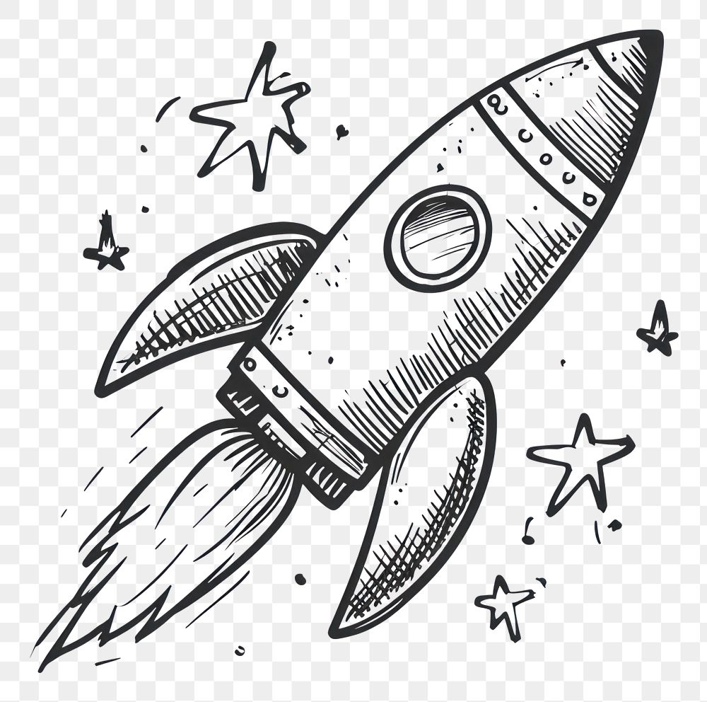 PNG Rocket drawing sketch line.