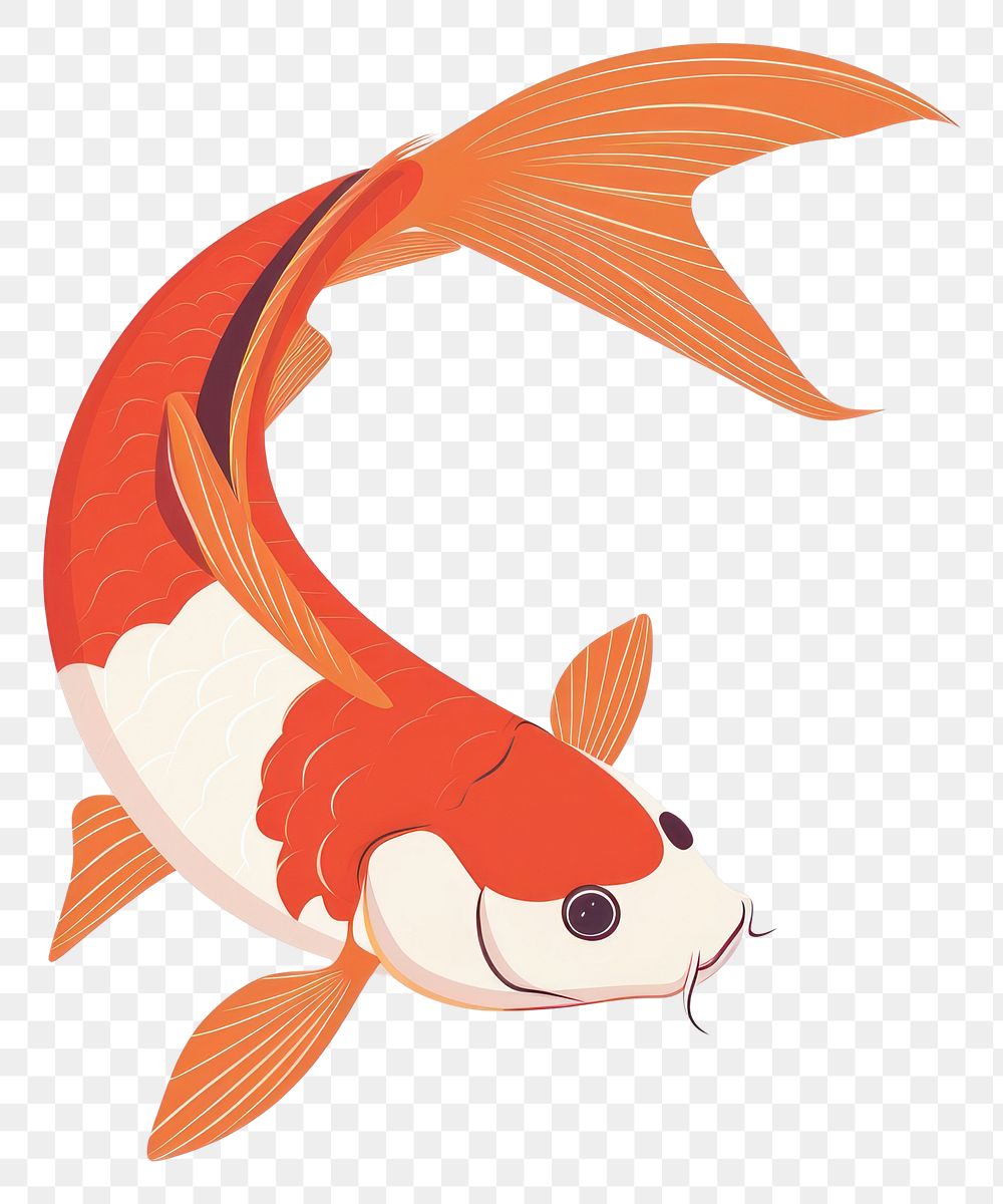 PNG Koi fish animal white background goldfish.