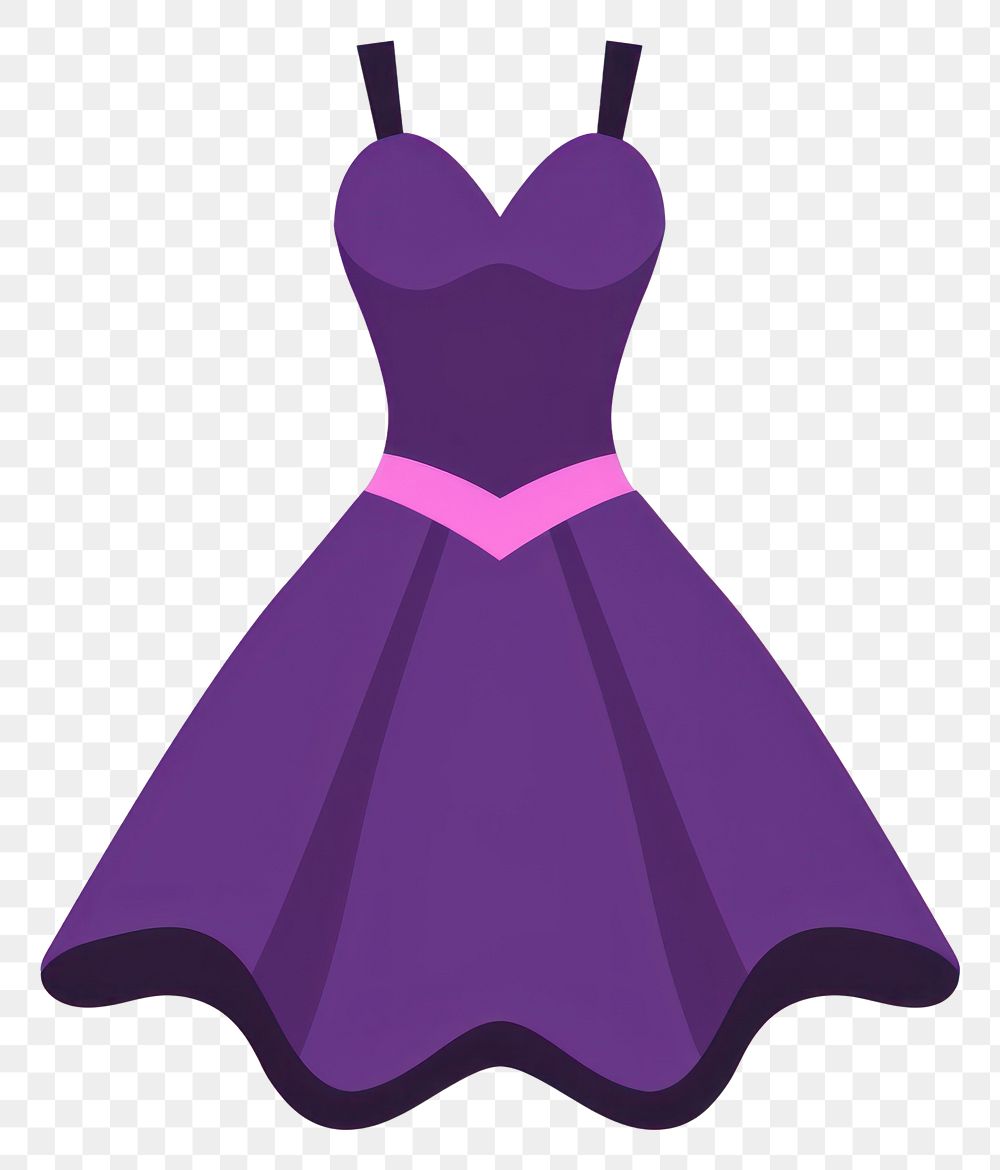 PNG Purple dress fashion shape gown.