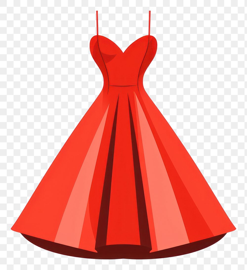 PNG Red dress fashion shape gown.