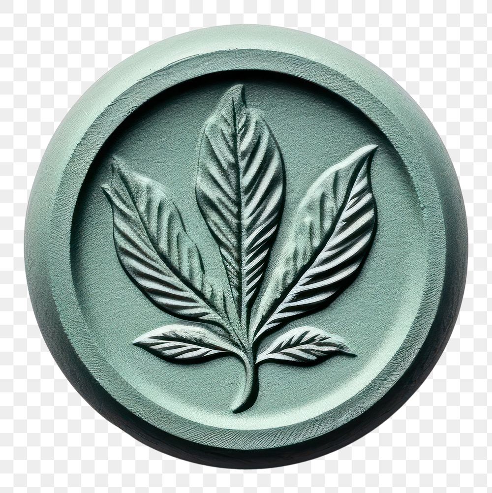 PNG Seal Wax Stamp mint leaf jewelry locket plant.