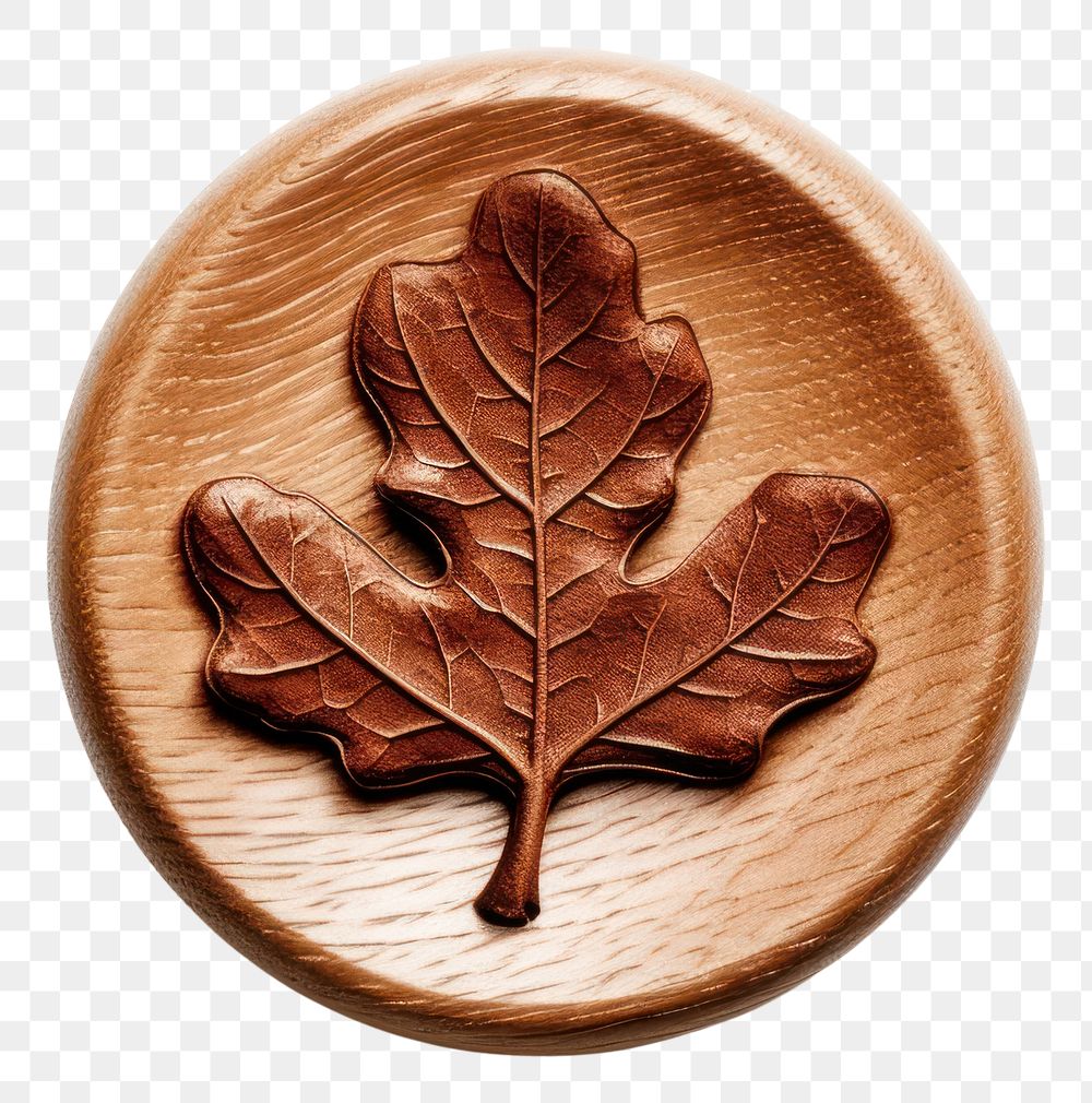 PNG Seal Wax Stamp oak leaf plant wood tree.
