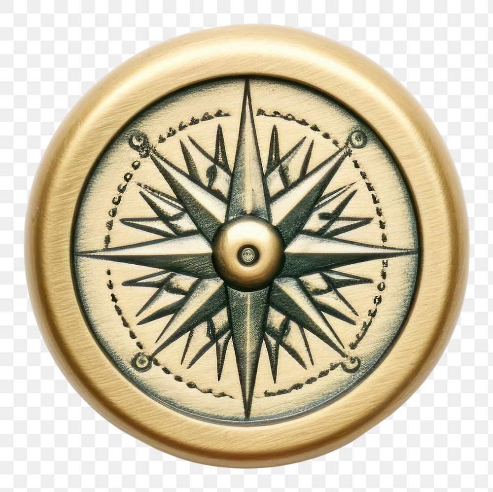 PNG Seal Wax Stamp compass locket white background accessories.