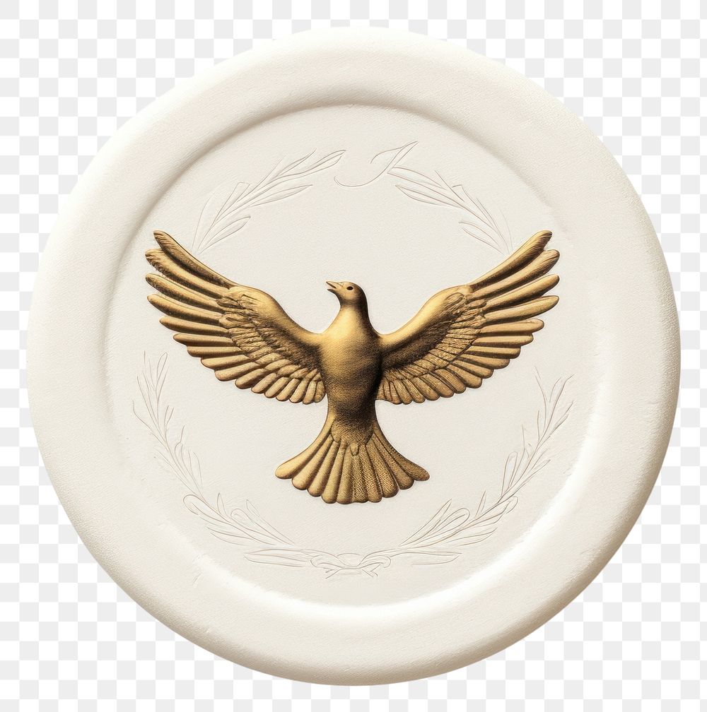PNG Seal Wax Stamp dove plate bird porcelain.