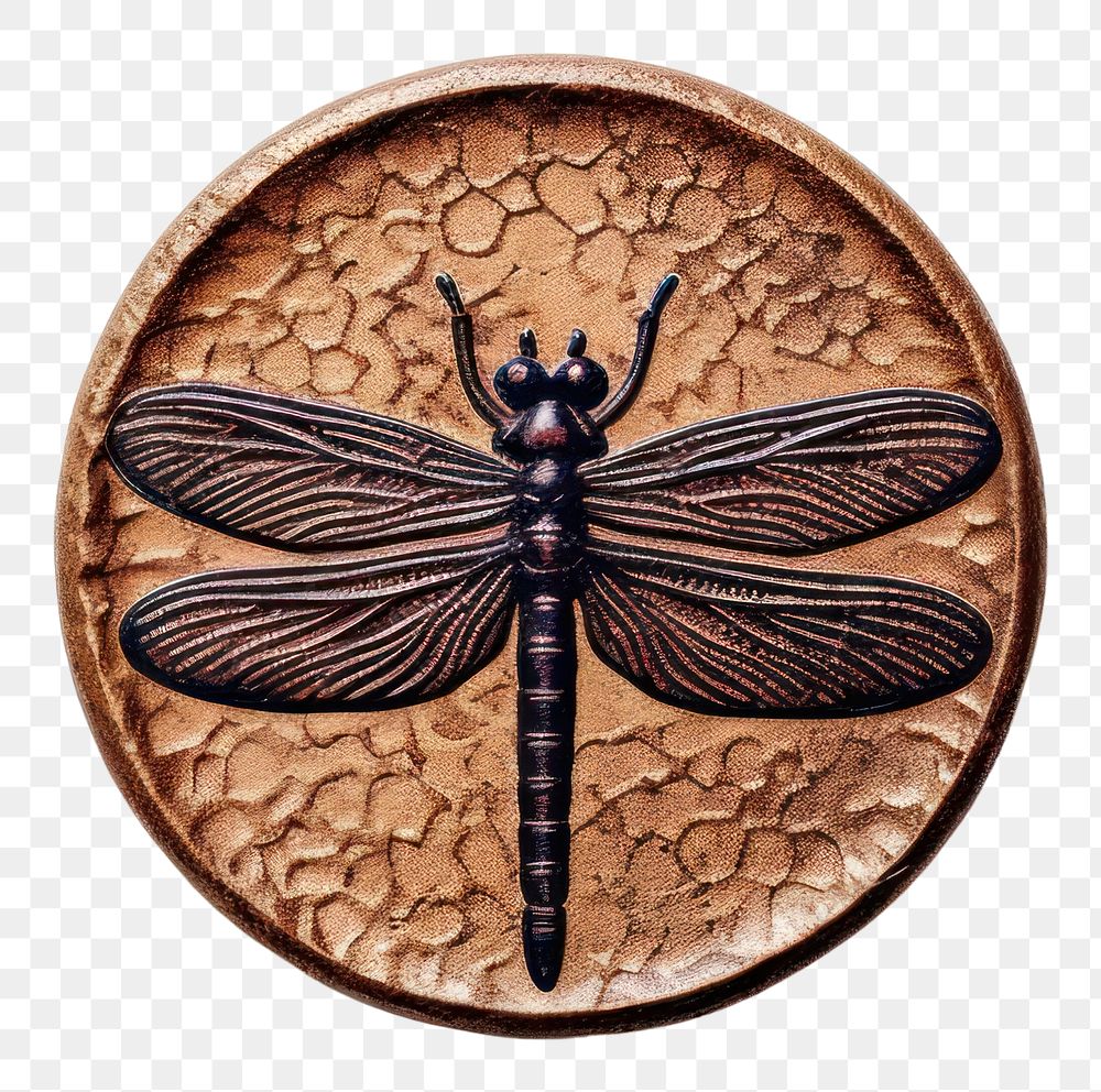 PNG Seal Wax Stamp dragonfly animal insect locket.