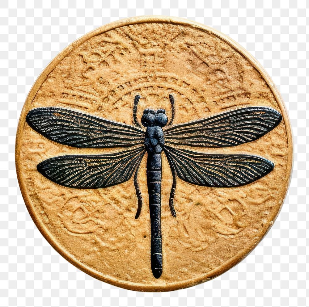 PNG Seal Wax Stamp dragonfly insect animal locket.