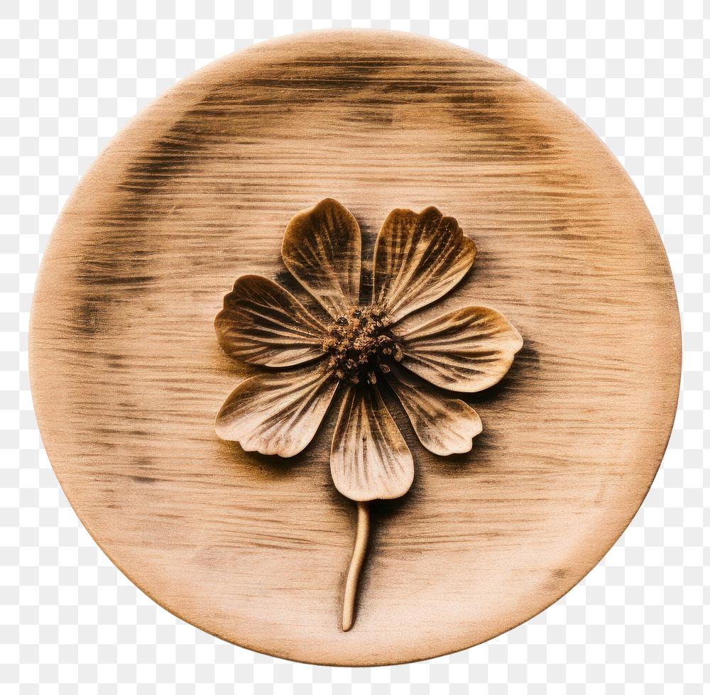 PNG Seal Wax Stamp dry flower wood white background accessories.