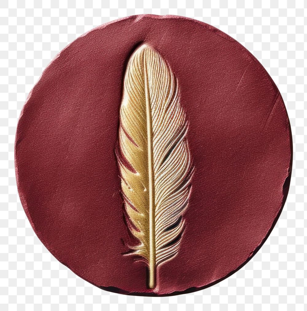 PNG Seal Wax Stamp feather white background accessories embroidery.