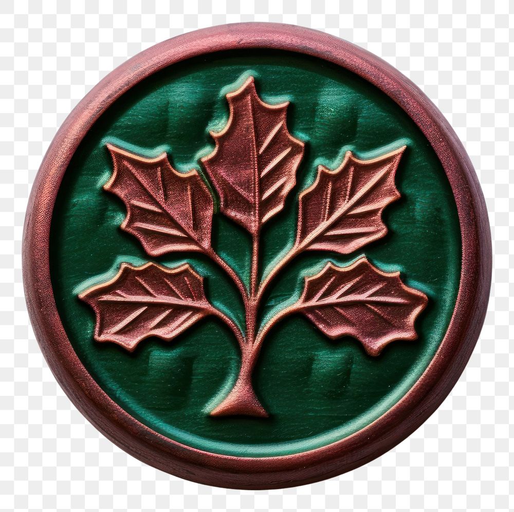 PNG Seal Wax Stamp holly jewelry pattern badge.