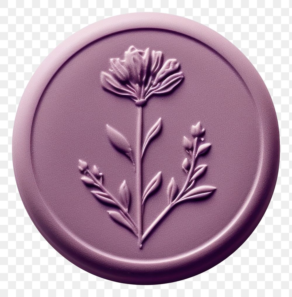 PNG Seal Wax Stamp Larkspur white background lavender medicine.