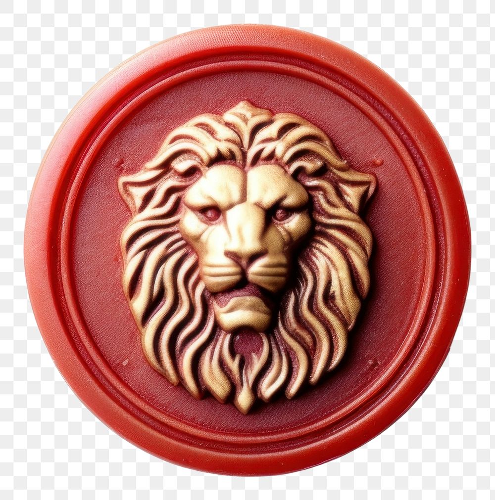 PNG Seal Wax Stamp lion craft white background representation.
