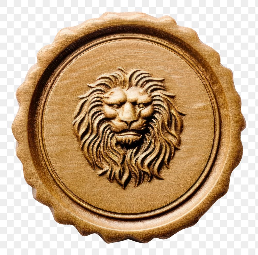 PNG Seal Wax Stamp lion craft white background representation.