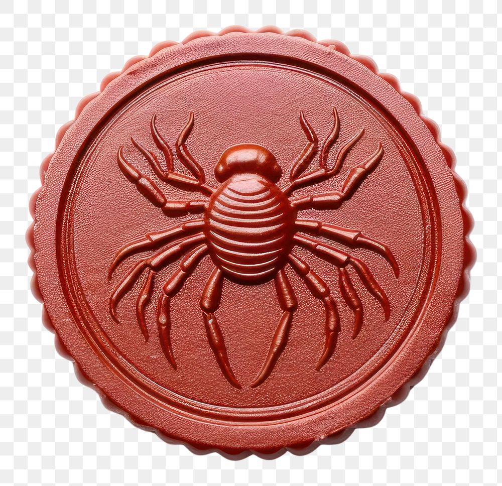 PNG Seal Wax Stamp spider animal food white background.