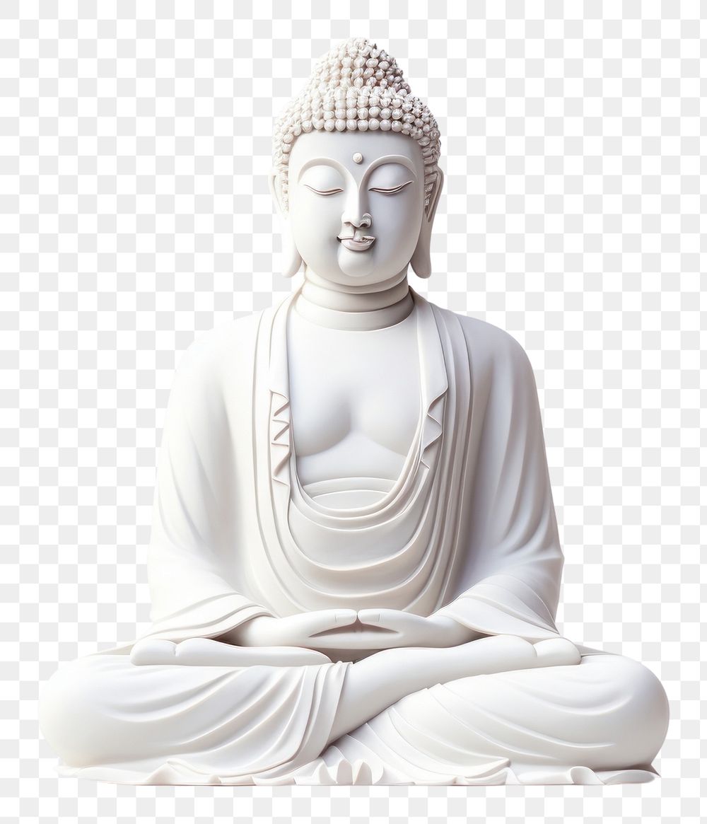 PNG  Buddha statue white representation spirituality.